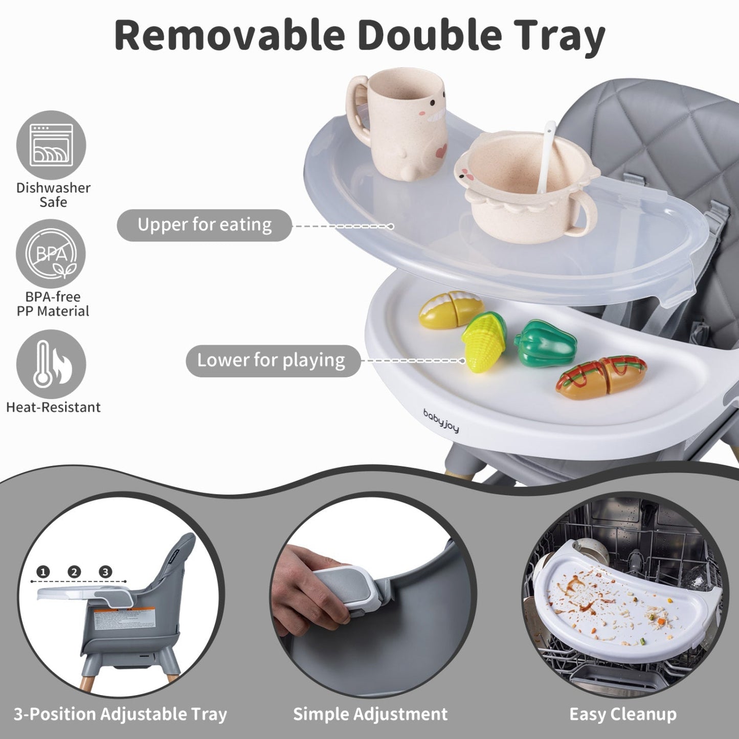 9-in-1 Convertible High Chair for Babies and Toddlers with Seat Cushion