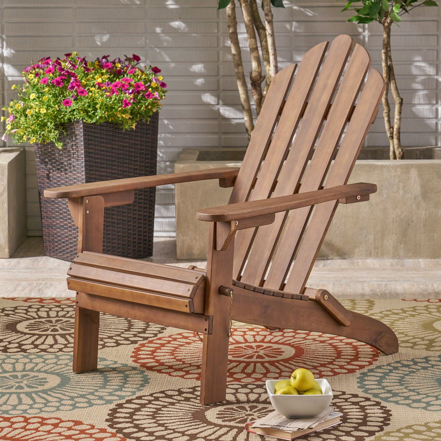 Aurascape Outdoor Acacia Wood Foldable Adirondack Chair