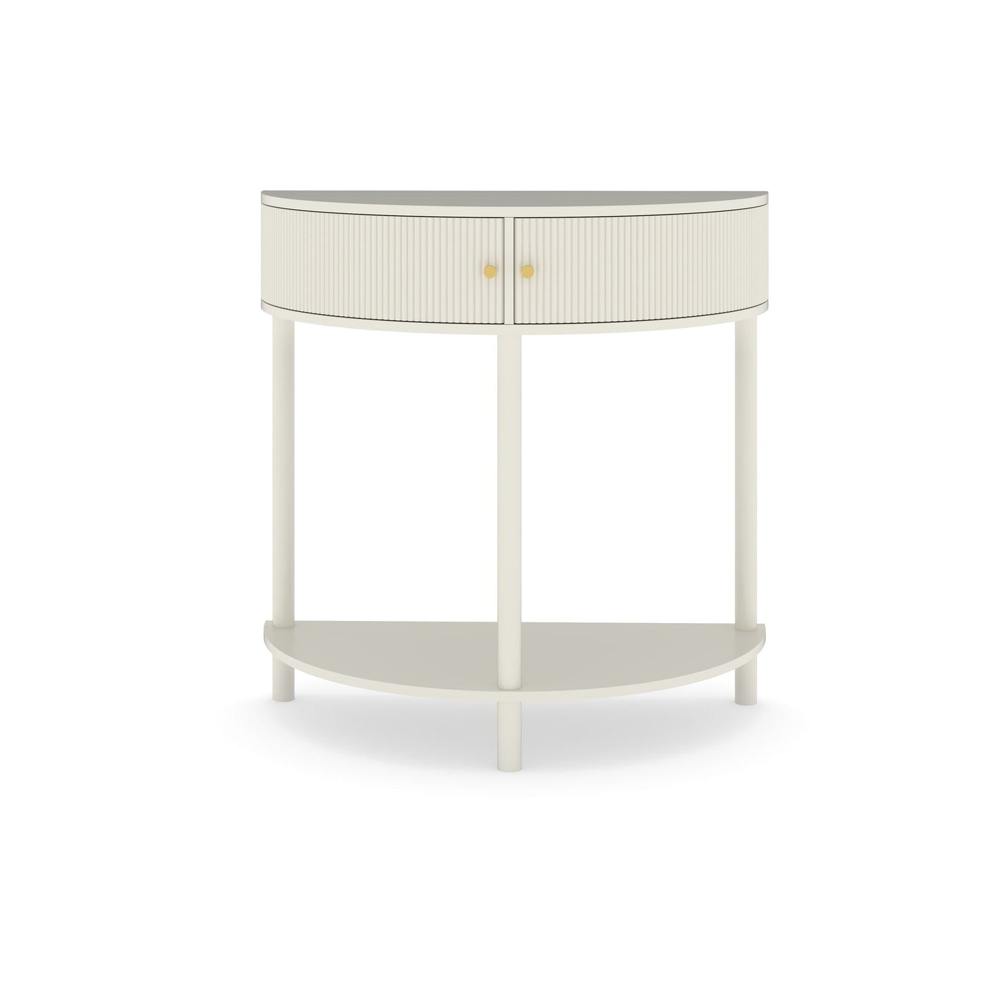 Demi Lune Console Table With 2 Storage Drawers