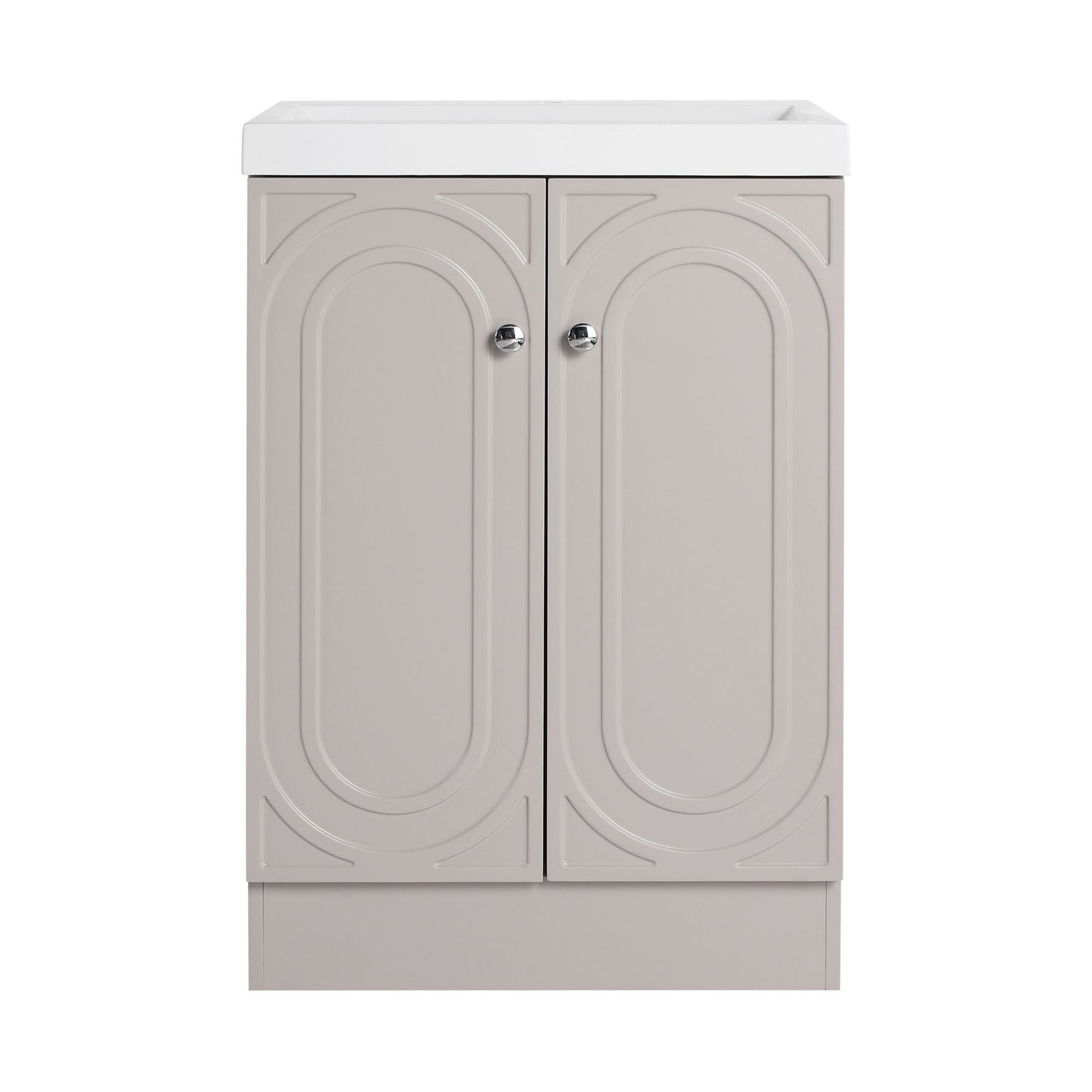 Contemporary Freestanding Bathroom Vanity With Resin Sink & Soft-Close Cabinet Doors