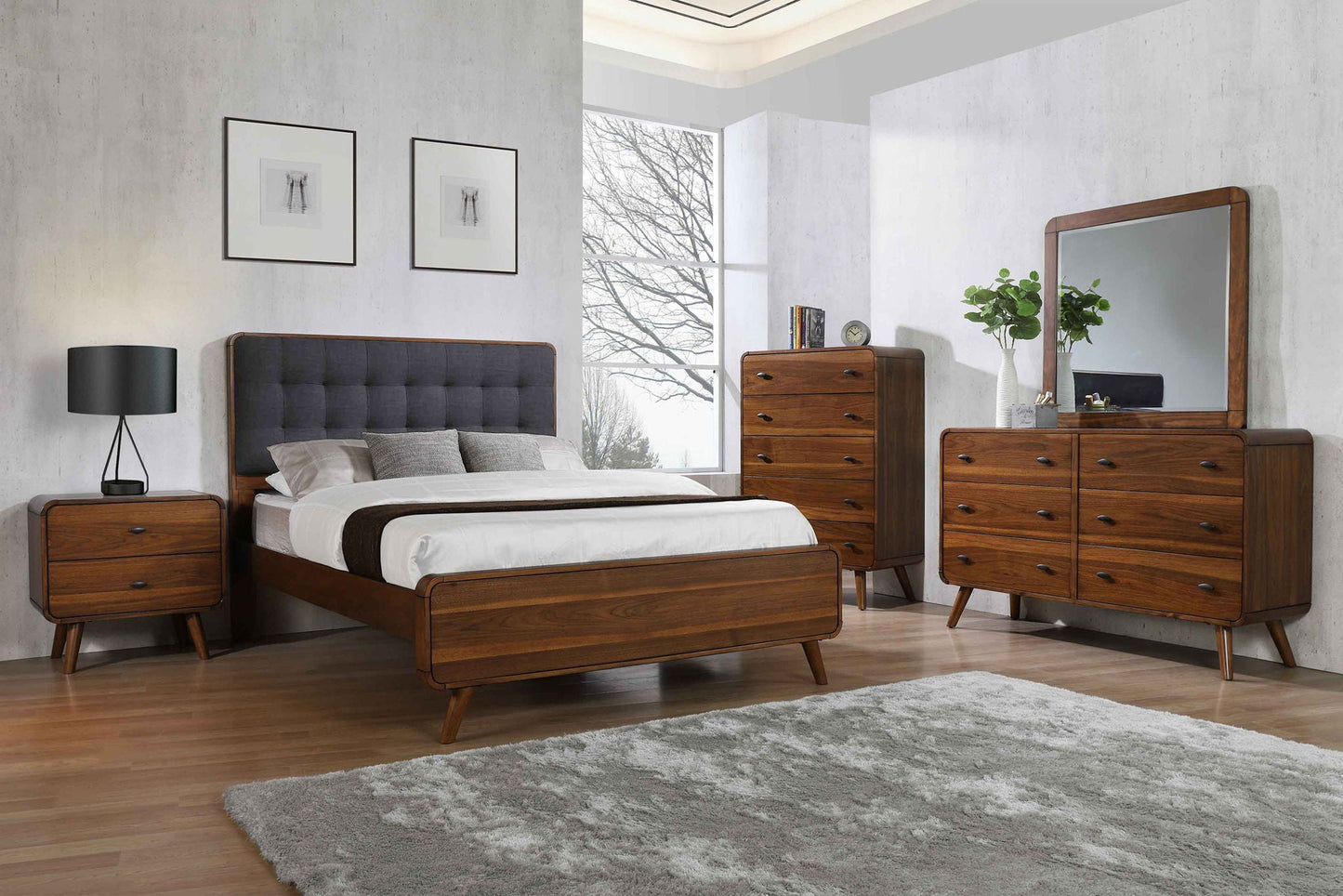 Robyn 5-piece Eastern King Bedroom Set Dark Walnut