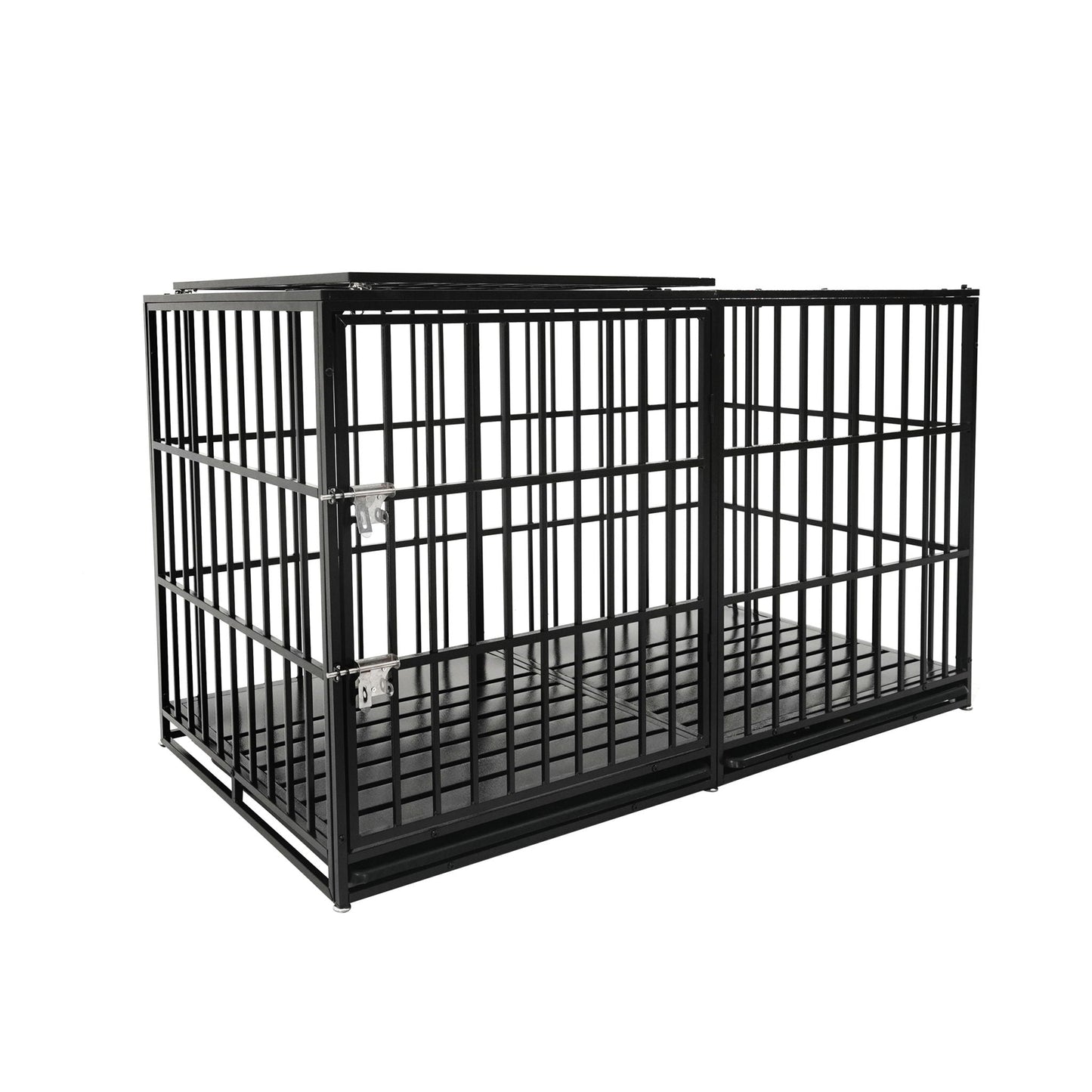 Extra Large Heavy Duty Dog Crate With Removable Pans For Dogs - Black