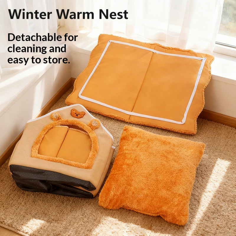 Cat Bed, Winter Warm, Enclosed, All-season, Removable And Washable, Suitable For Cats And Dogs.