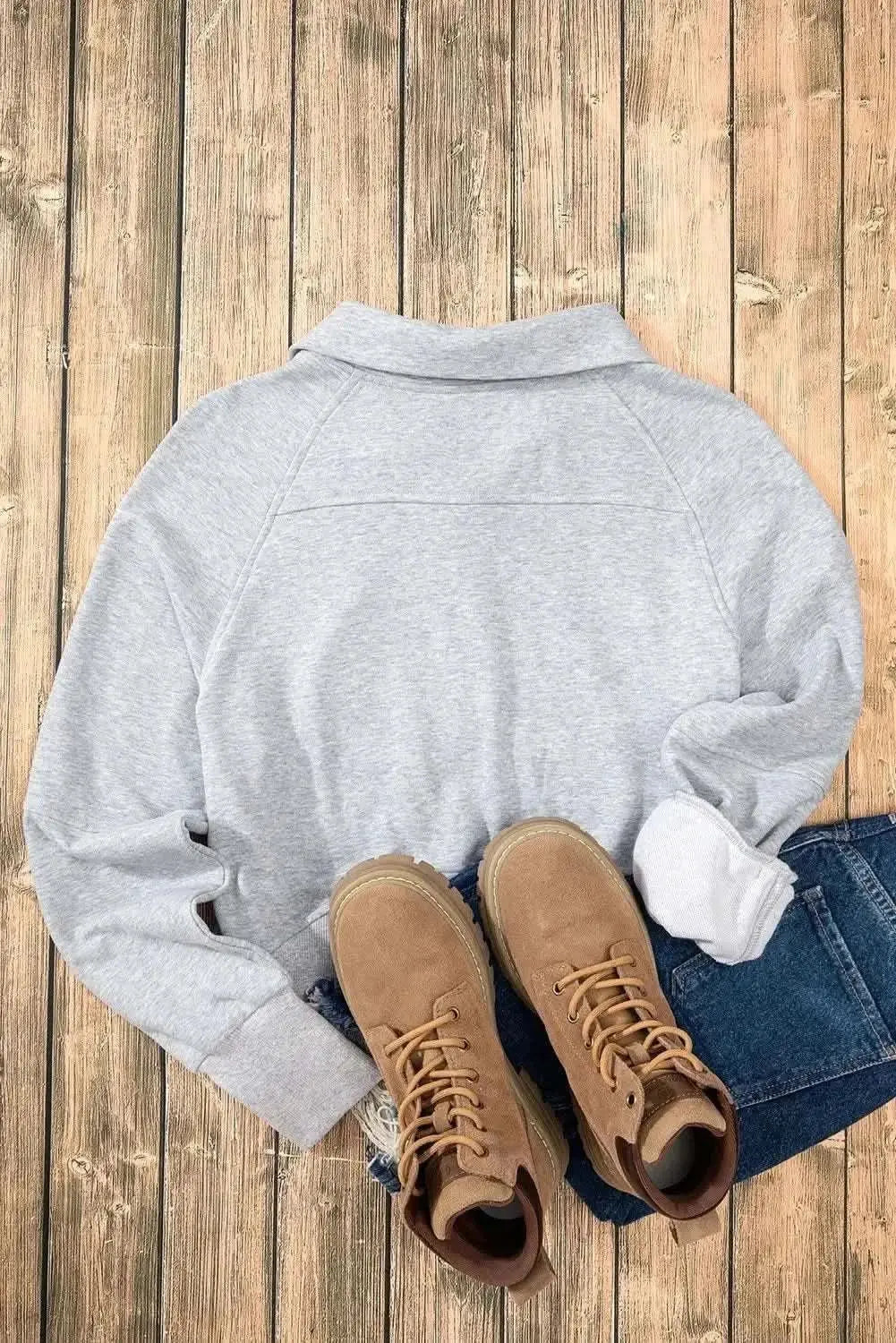 Trendsi Women's Half Zip Sweatshirt With Pockets — Fleece Pullover