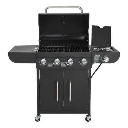 Gas Grill, 4 Burner Propane Gas Grill with Side Burner