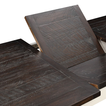 Dining Table With Leaf, Expandable - Brown