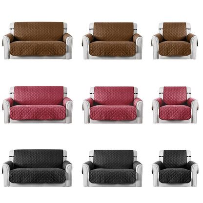 Reversible Sofa Cover Chair Loveseat Couch Slipcover Microfiber Cushion Furniture Protector Shield Water-Resistant w/ Elastic Strap for Kids Pet Dog C