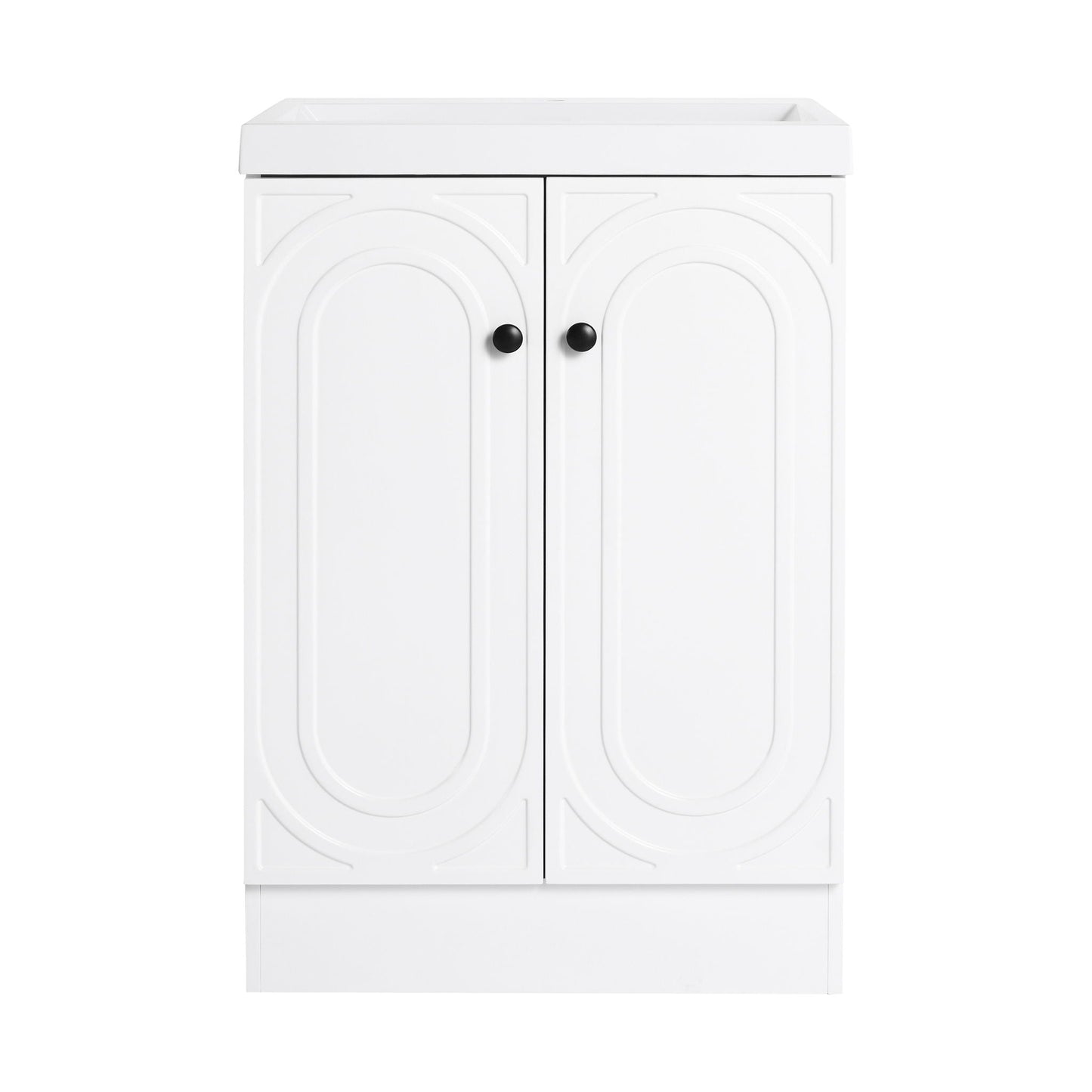 Contemporary Freestanding Bathroom Vanity With Resin Sink & Soft-Close Cabinet Doors