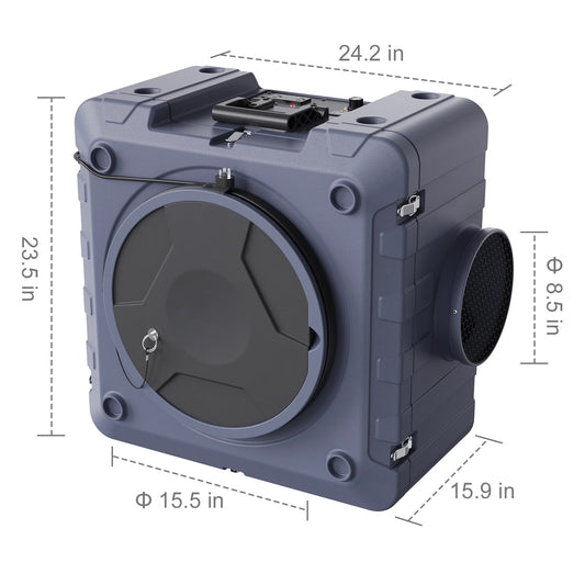 Air Scrubber with 3-Stage Filtration, Stackable Negative Air Machine 800 CFM
