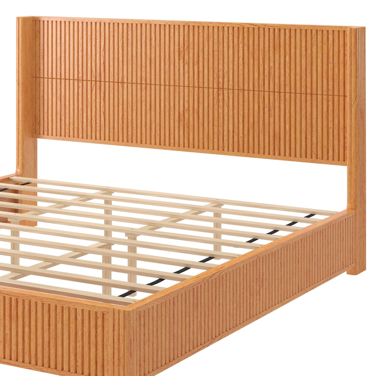 Platform Bed Frame With Headboard, Floor Standing Design