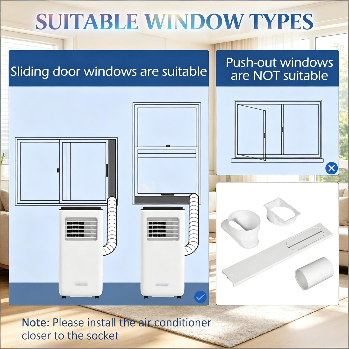 Portable Air Conditioner with Powerful Cooling and Multiple Modes