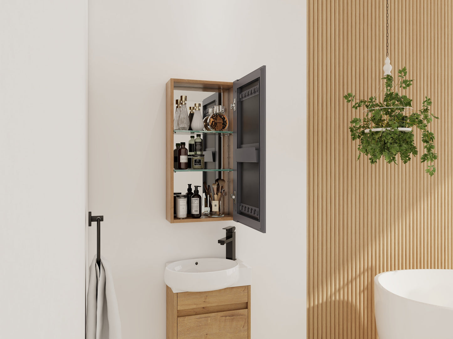 14'' Bathroom Mirror Cabinet with Storage