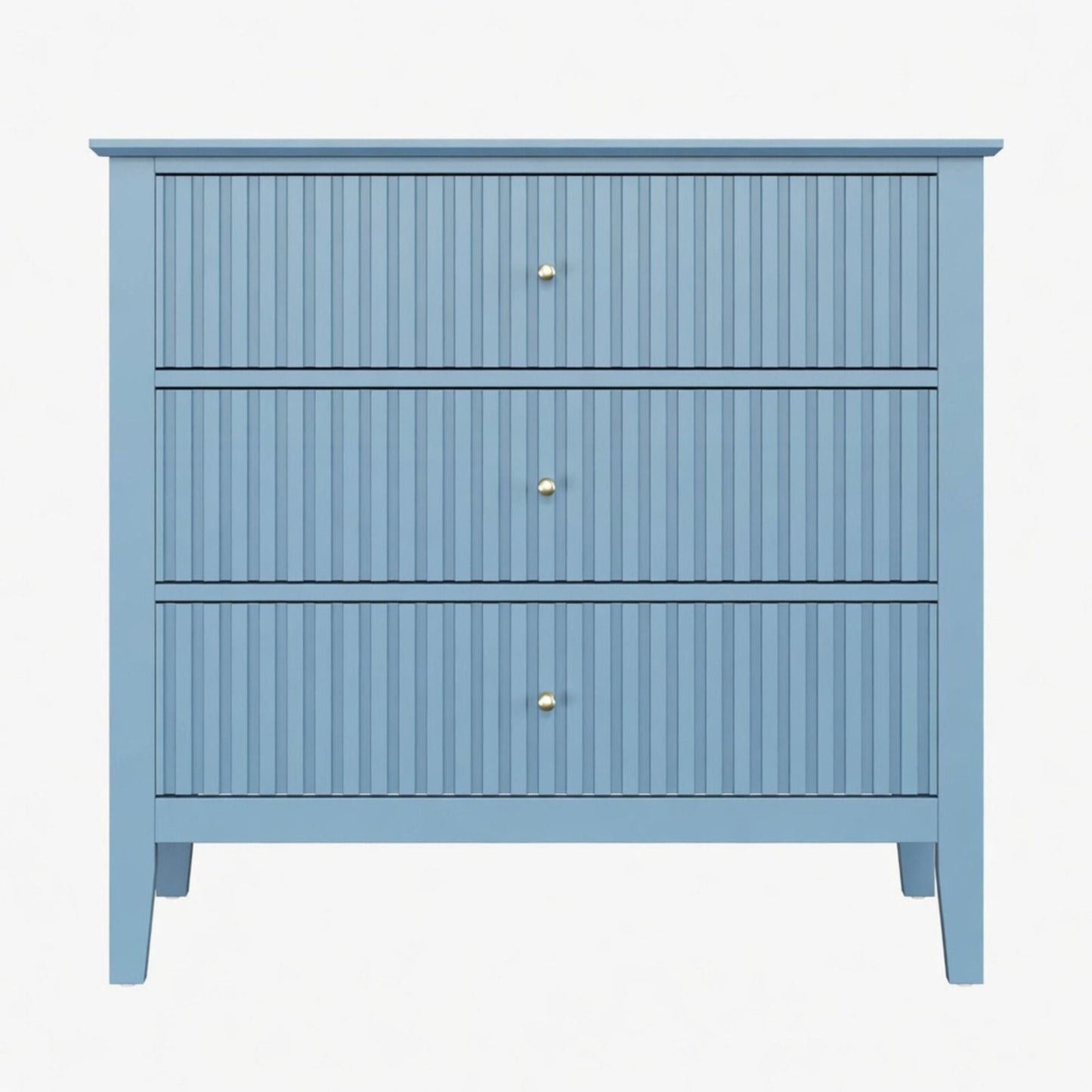 Fluted 3 Drawer Nightstand With Soft Close Slides