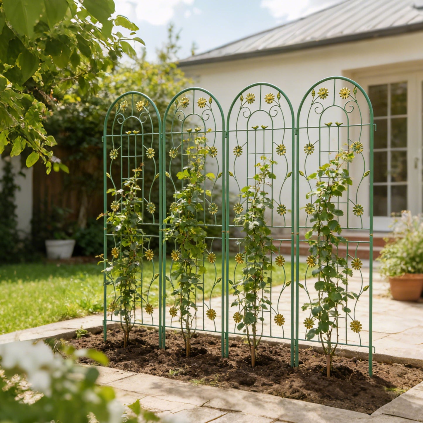 Metal Garden Trellis Rustproof Trellis For Climbing Plant Outdoor Flower Support