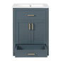 Modern Bathroom Vanity With Integrated Ceramic Sink, 2 Door Cabinet With Tip-Out Drawer