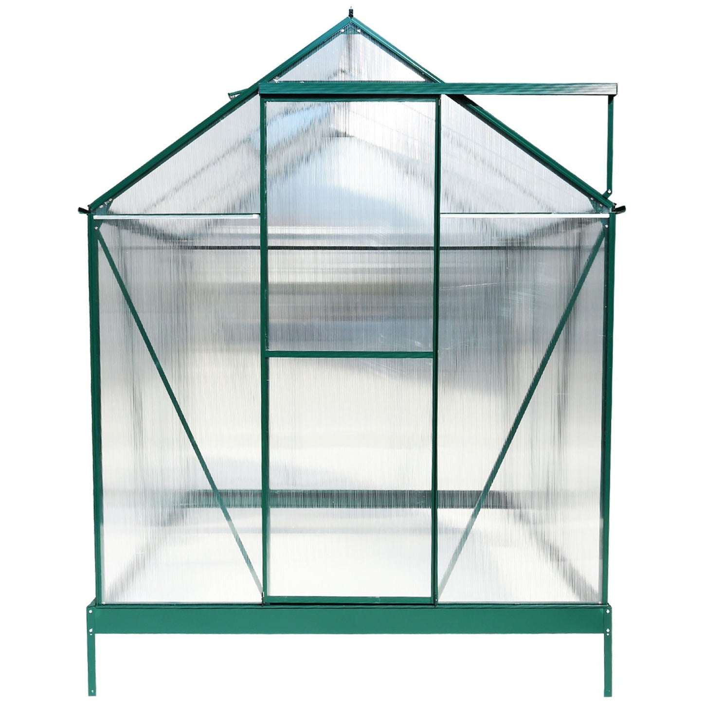 Polycarbonate house, Heavy Duty Outdoor Aluminum Walk-In House Kit With Rain Gutter, Vent And Door For Backyard Garden