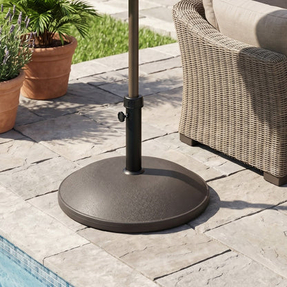 Ander Outdoor 68-Pound Round Umbrella Base - Brown