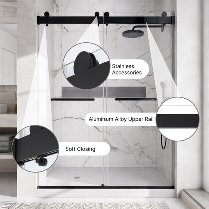 48 inches x 76 inches Double Sliding Shower Door in Matte