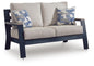East Beach - Loveseat With Cushion - Blue