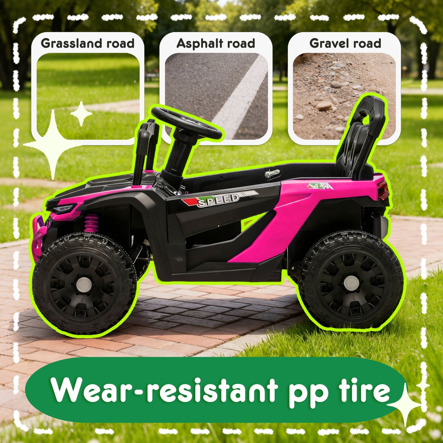 24V Kids Ride-On UTV with Remote Control and Music