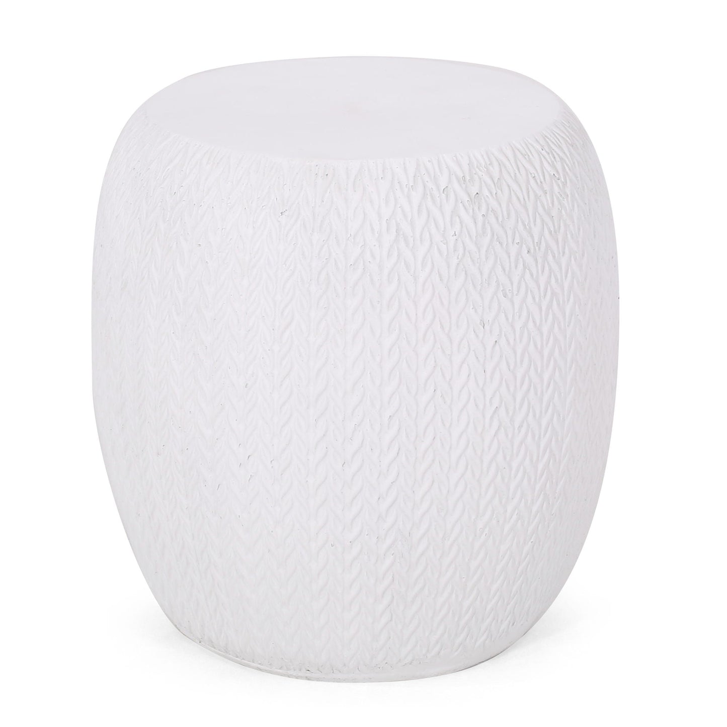 Outdoor Lightweight Concrete Side Table - Antique White