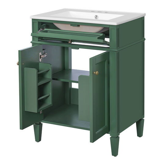Bathroom Vanity With 2 Doors And Tip Out Drawer, Soft Closing Hinges