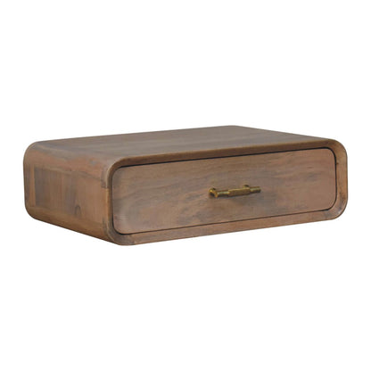 Solid Wood Sonoma T-Bar Wall-Mounted Nightstand, 1-Drawer