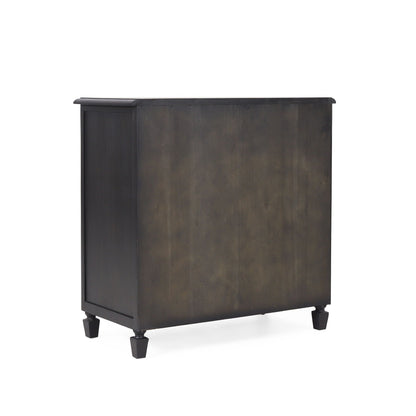 Newell Cane 3 Drawer Dresser - Dark Gray