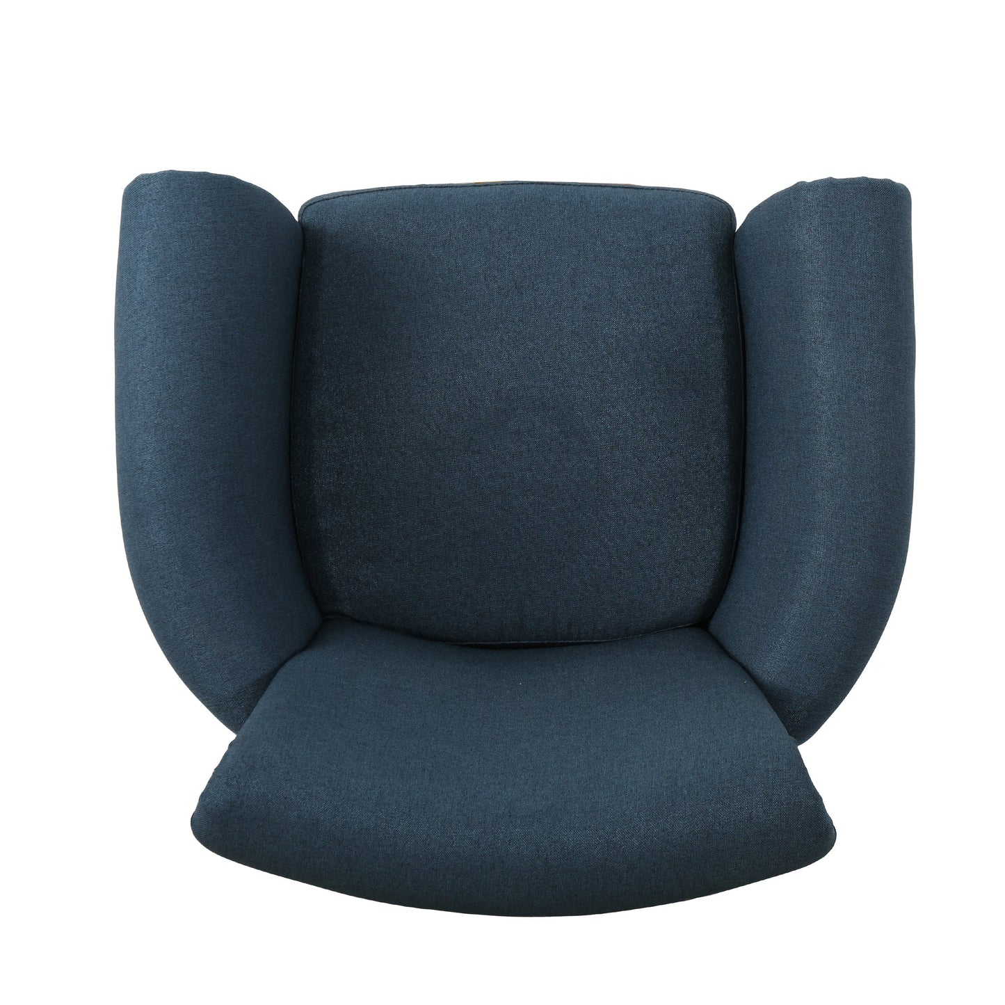 Elegant Navy Blue Fabric Club Chair with Nailhead Trim and Birch Wood Legs