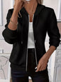 Texture Zip-Up Hoodie with Drawstring