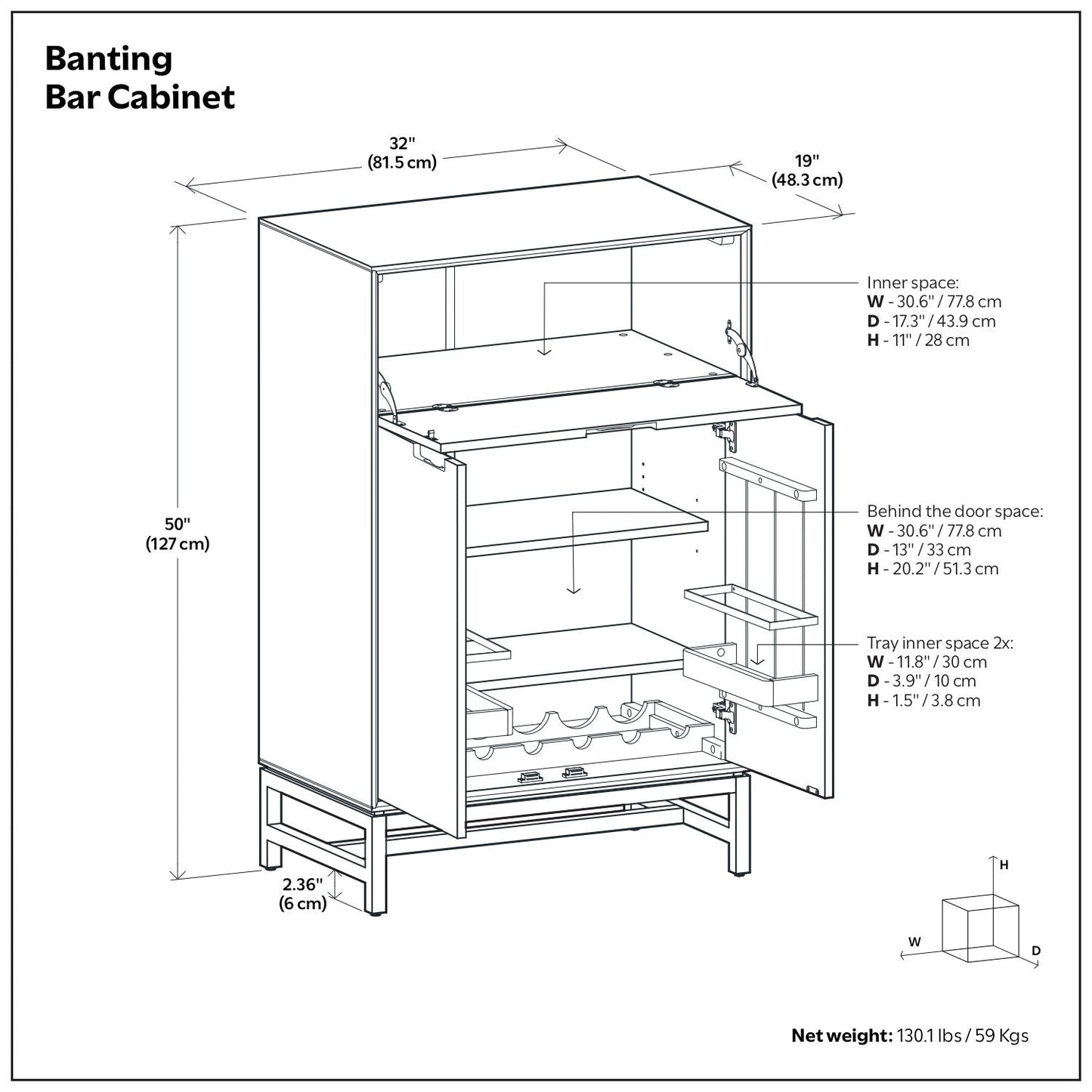 Banting - Bar Cabinet - Walnut Brown