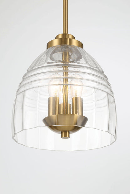 Ember - 3 Candle Lights Chain Pendant - Clear / Gold