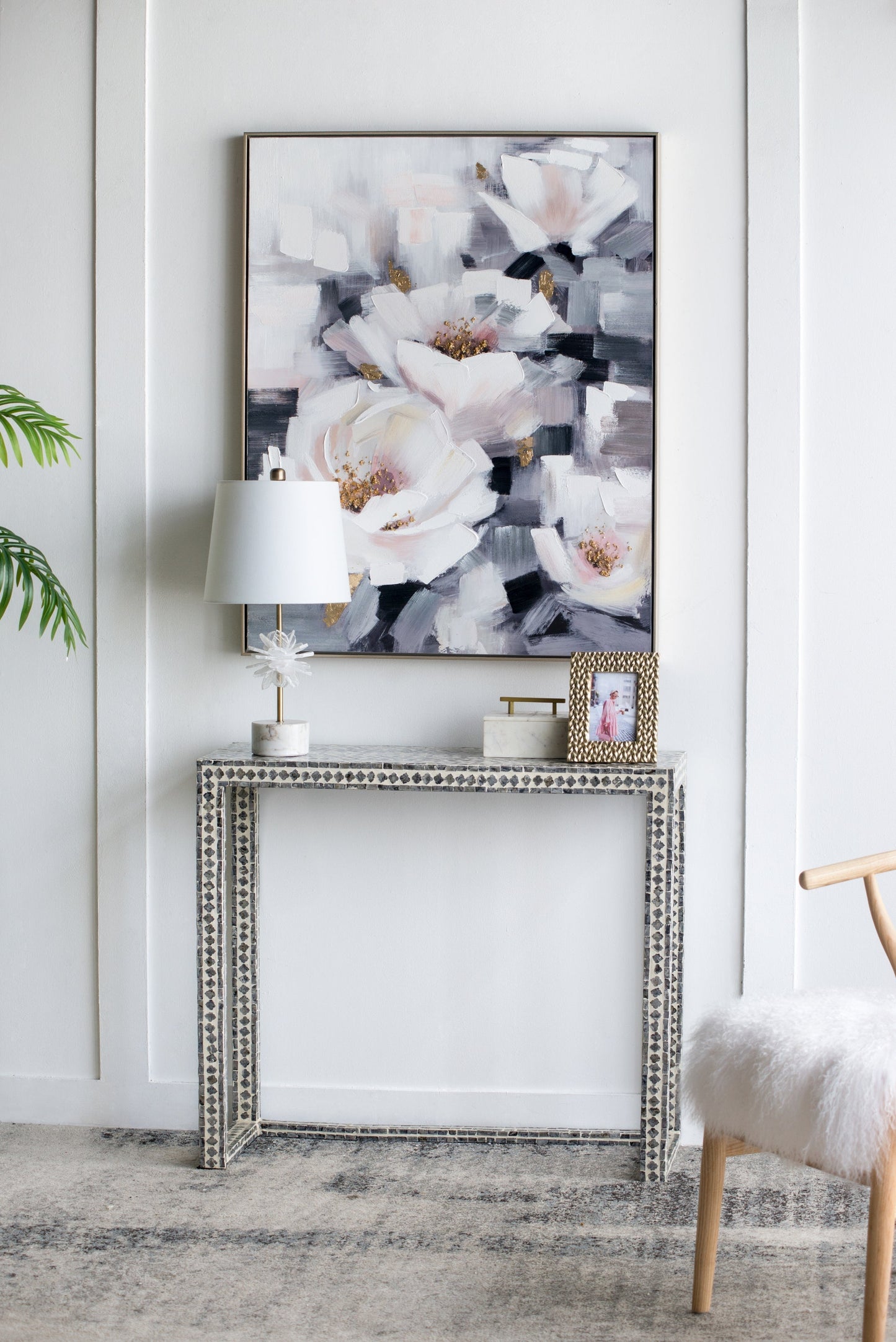 Sarah Framed Floral Wall Art, Large