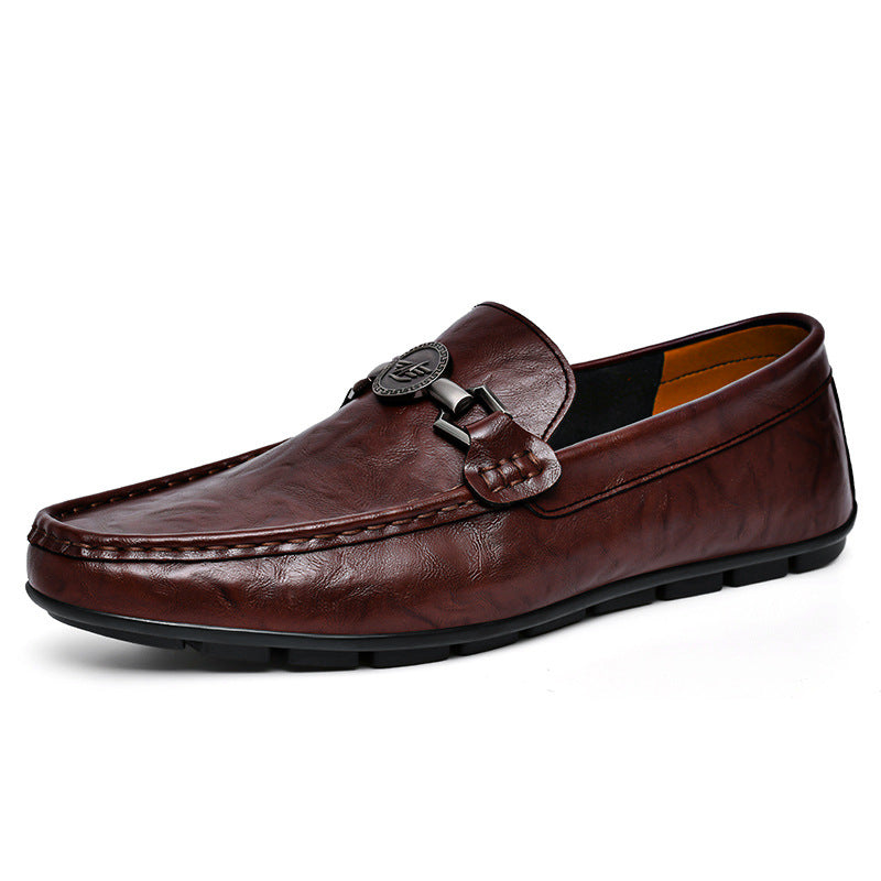 Mens Versatile Trendy Soft-leather Comfortable Casual Leather Shoes