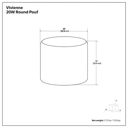 Vivienne - Upholstered Round Pouf