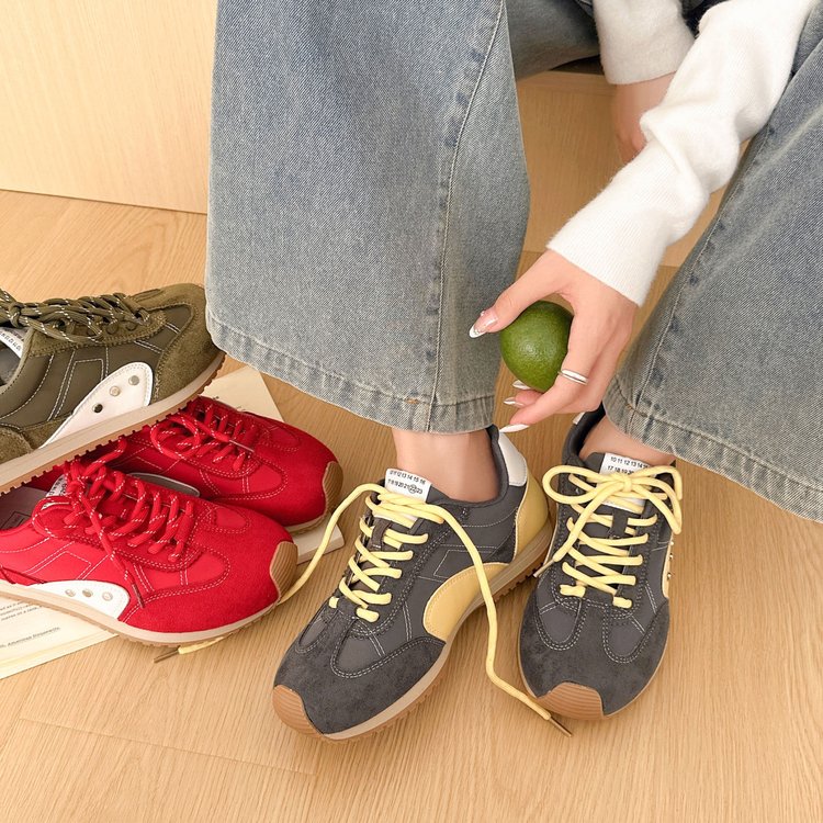 New Summer Women's German Trainer Shoes, Lace-Up Platform Height Increasing Versatile Casual Sneakers