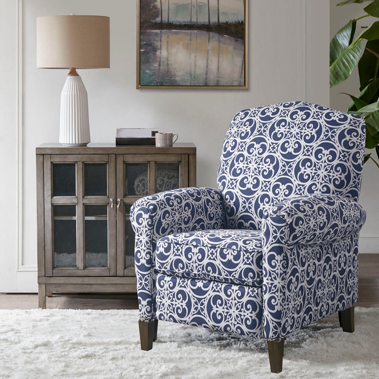 Kirby Transitional Push Back Recliner Chair