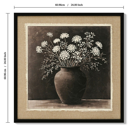 Artistic Path Abstract Flower Bouquet Wall Art - Ancient White