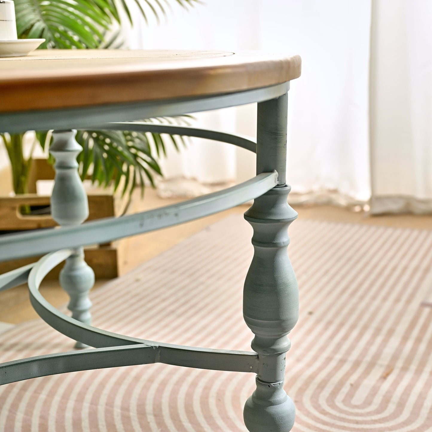 Round Top Carved Table For Living Room