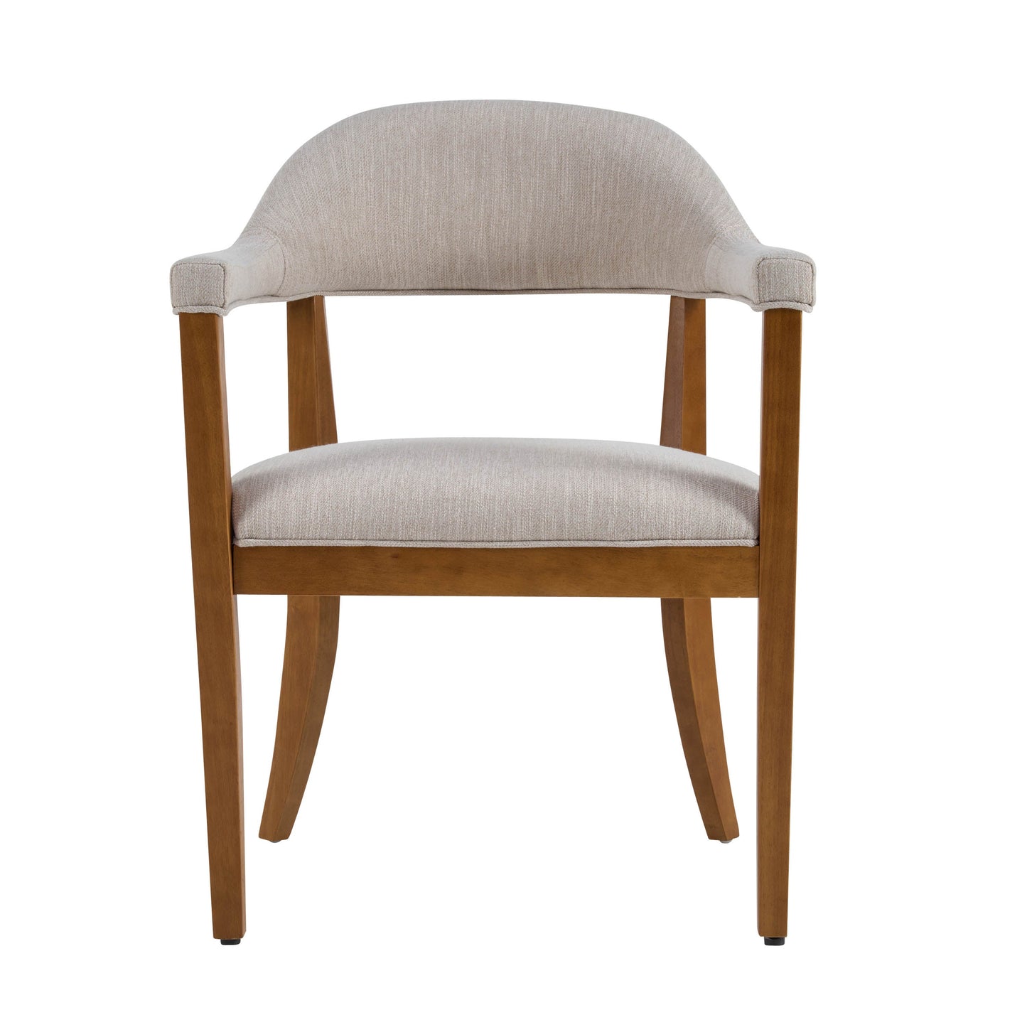 Wood Frame Upholstered Dining Chairs with Armrests (Set of 2)