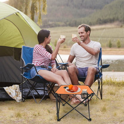 Portable Folding Camping Table with Cup Holders & Carry Bag