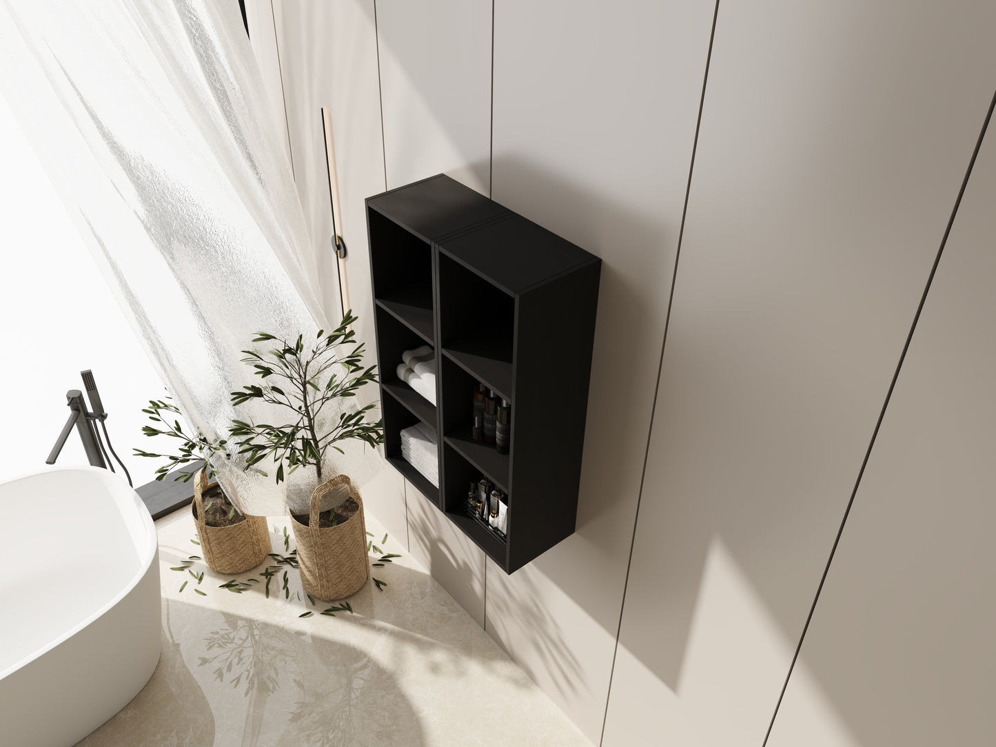24 Inch Wall Mounted Storage Shelves Combination