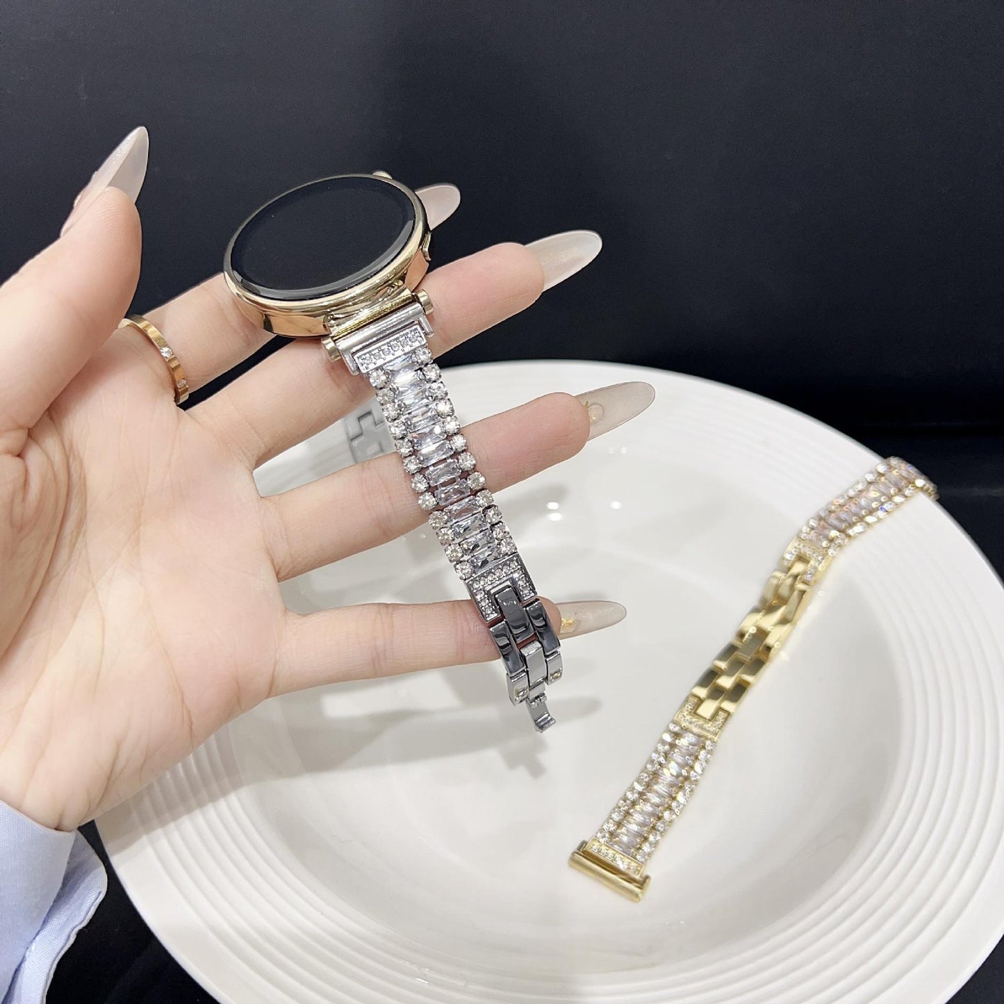 Shiny Zircon Metal Watch Band For Apple Watch Series 10 11 Ultra - Women's Fashionable Strap Accessory
