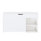 Modern Design Entryway Bench With Adjustable 3 Tier Flip-Up Drawers And Hidden Cabinet - White