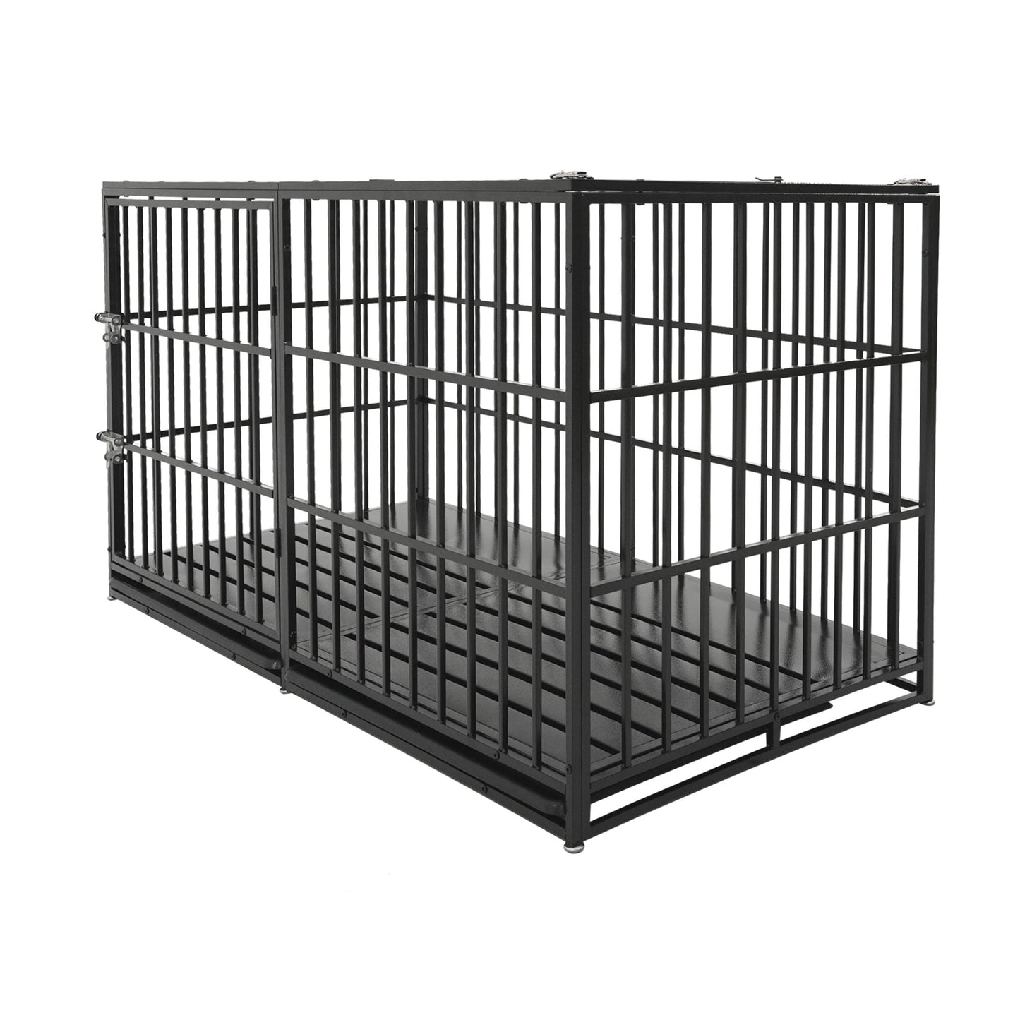 Extra Large Heavy Duty Dog Crate With Removable Pans For Dogs - Black