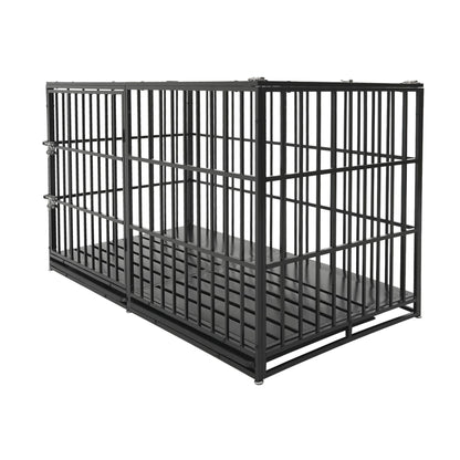 Extra Large Heavy Duty Dog Crate With Removable Pans For Dogs - Black