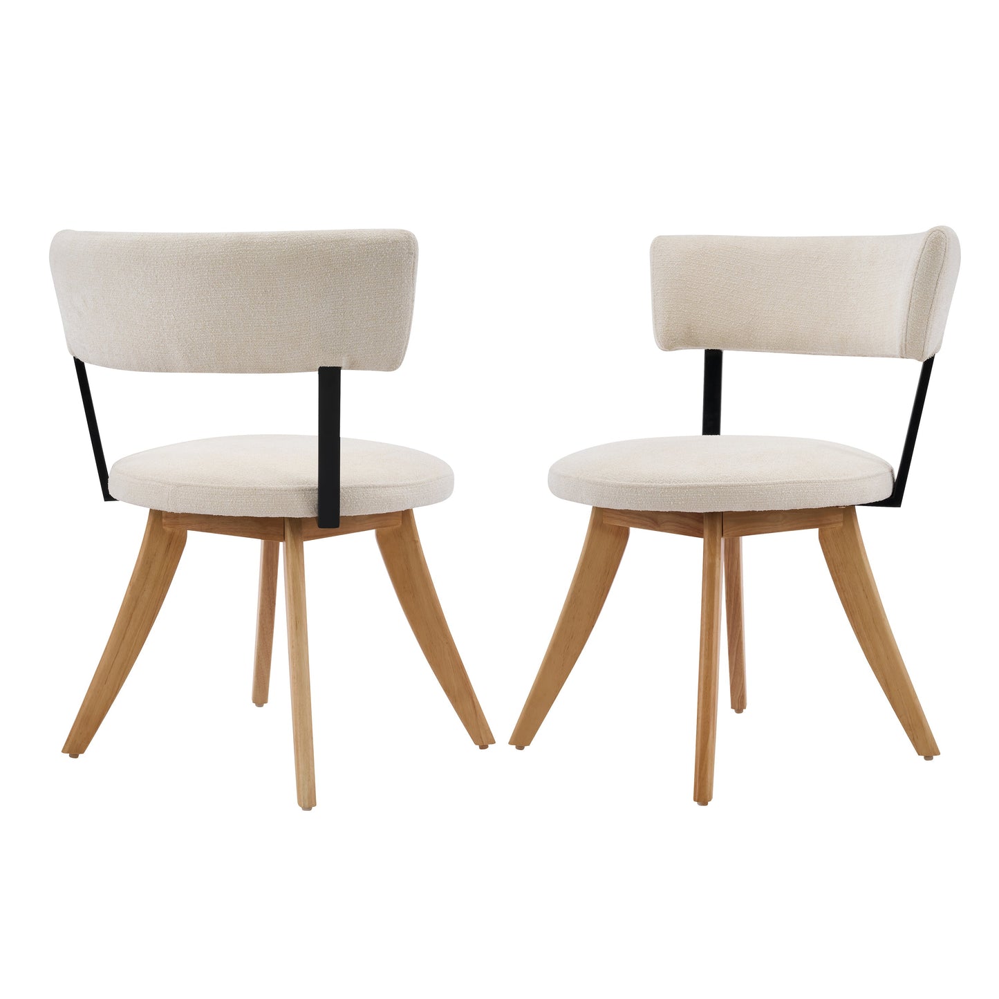 Upholstered Dining Chairs with Curved Back