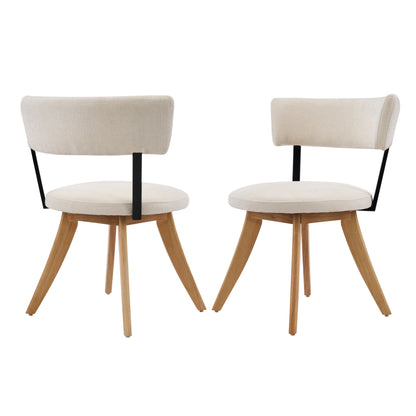 Upholstered Dining Chairs with Curved Back