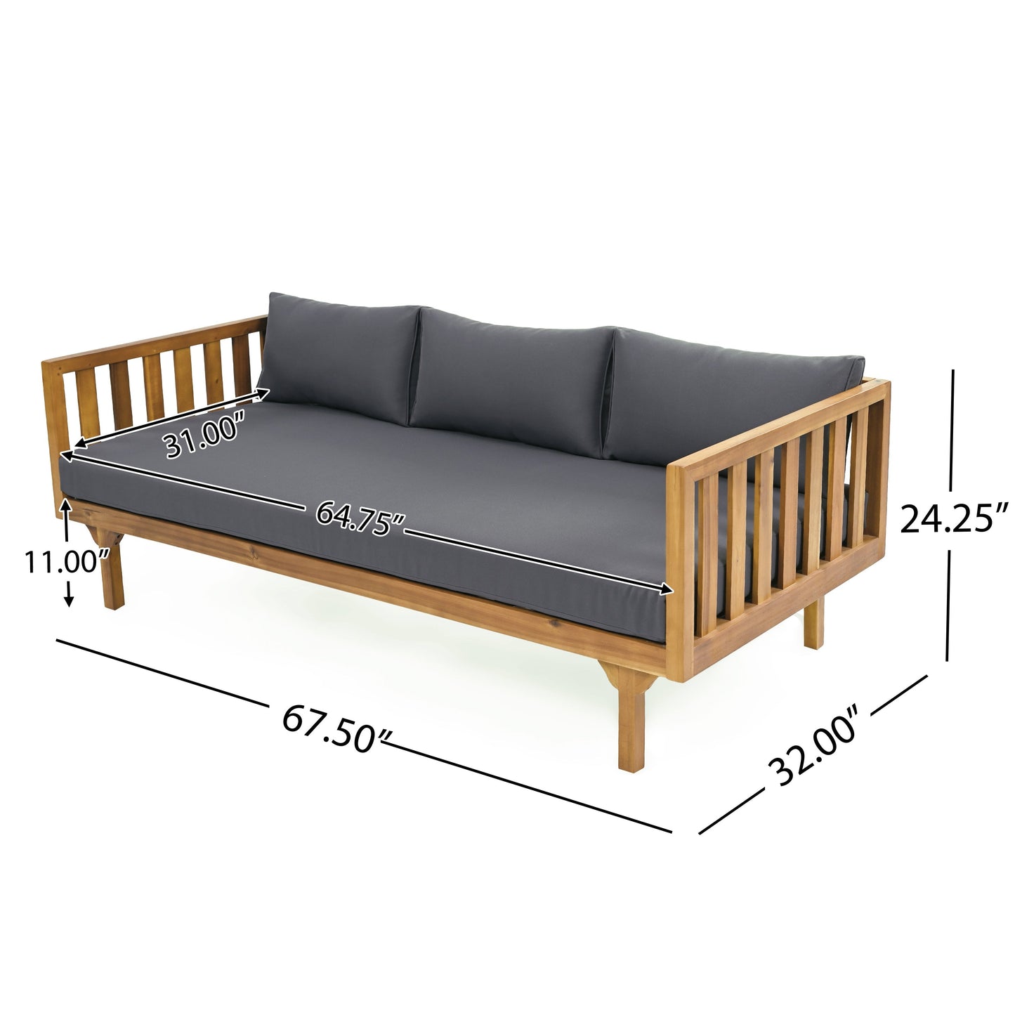 Claremont 3 Seater Daybed and Acacia Wood Patio Table