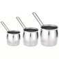 Korkmaz Tombik 3 Piece Stainless Steel Turkish Coffee Pot Set